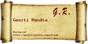Geszti Renáta névjegykártya